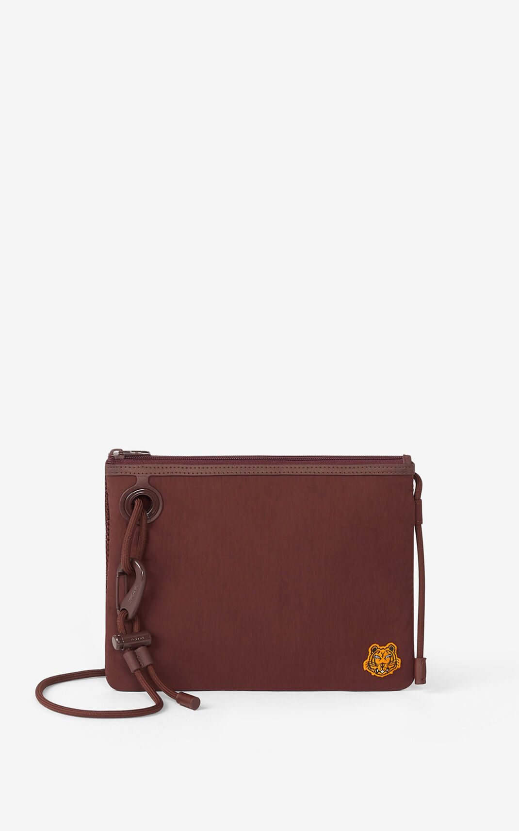 Pochette Kenzo Homme Tiger Crest with strap Bordeaux EHNMC-3704